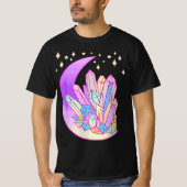 Pastel Goth Crystal Cluster Glowing Moon Kawaii Wi Tシャツ (正面)