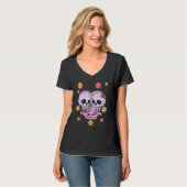 Pastel Goth Cute Creepy Skull Skeleton Love you to Tシャツ (正面フル)