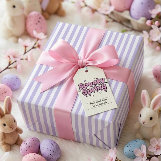 Pastel Goth Easter Lavender Striped Alternative ラッピングペーパー