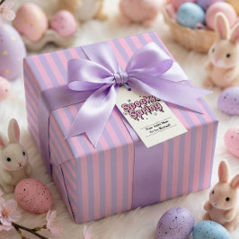 Pastel Goth Easter Pink Lavender Striped  ラッピングペーパー