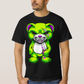 Pastel Goth Evil Teddy Bear Tシャツ (正面)