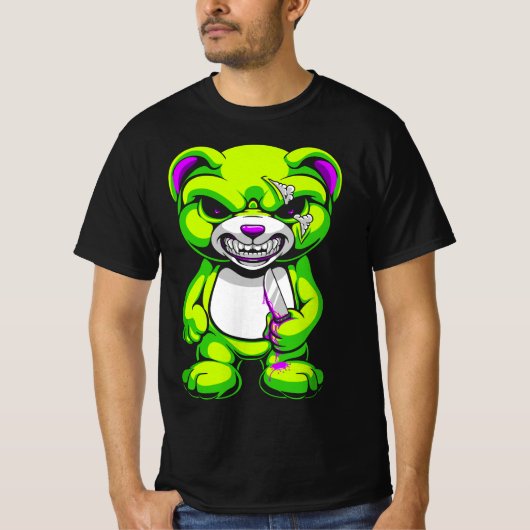 Pastel Goth Evil Teddy Bear  Tシャツ (正面)