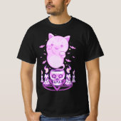 Pastel Goth Ghost Cat Boo Halloween Kitten Aesthet Tシャツ (正面)
