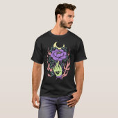 Pastel Goth Hand Holding Flower Moon Gardening Pla Tシャツ (正面フル)
