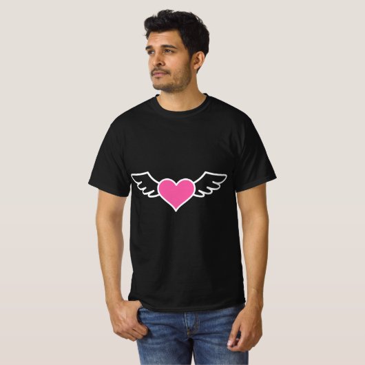 Pastel Goth Heart with Wings  Tシャツ (正面フル)
