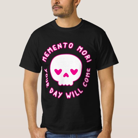 Pastel Goth Kawaii Punk Memento Mori Cute Skull  Tシャツ (正面)