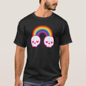 Pastel Goth Kawaii Punk Rainbow Skulls Tシャツ (正面)