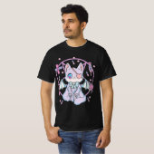 Pastel Goth Kawaii Yami Cat  Tシャツ (正面フル)