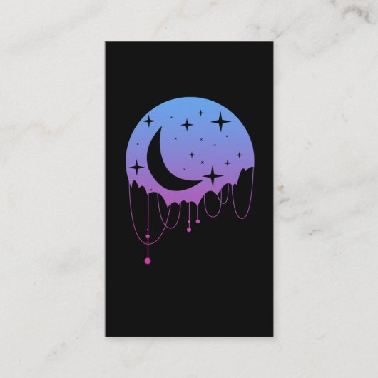Pastel Goth Moon Kawaii Aesthetic Stars Crescent 名刺 (正面)