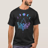 Pastel Goth Moon Moth Crescent Geometry Tシャツ (正面)