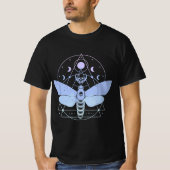 Pastel Goth Moth Moon Wiccan Crescent Skull  Tシャツ (正面)