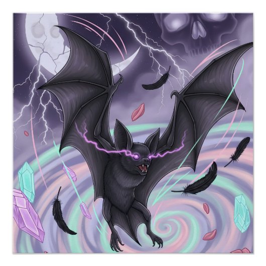 Pastel Goth Mystical Bat ポスター (正面)