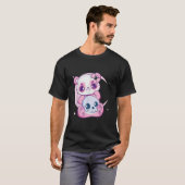 Pastel Goth Panda And Skulls Creepy Anime Ga Tシャツ (正面フル)