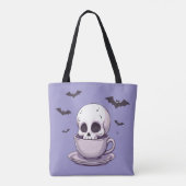 Pastel Goth Skull in Teacup トートバッグ (裏面)