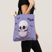 Pastel Goth Skull in Teacup トートバッグ (クローズアップ)