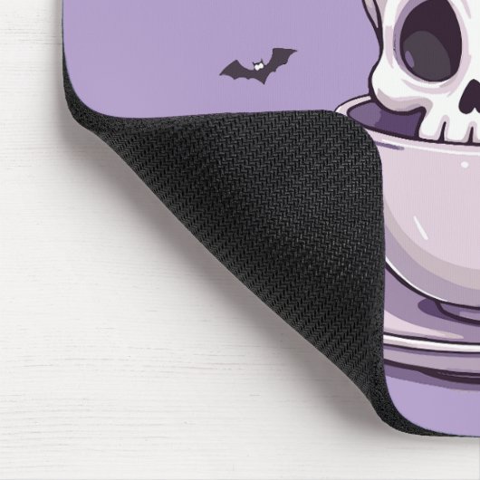 Pastel Goth Skull in Teacup マウスパッド (コーナー)