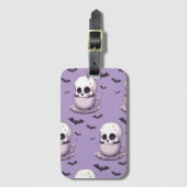 Pastel Goth Skull in Teacup ラゲッジタグ (正面縦)