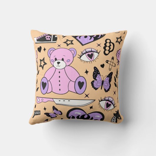 "Pastel Goth Teddy Bear クッション (裏面)