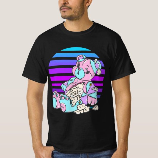 Pastel Goth Teddy Bear Japanese Anime Clothing Kaw Tシャツ (正面)
