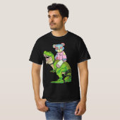 Pastel Goth Teddy Bear Riding Dinosaur T Rex Japan Tシャツ (正面フル)