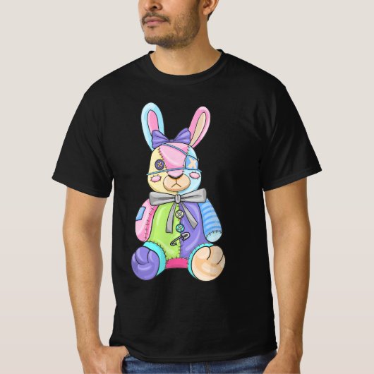 Pastel Goth Teddy Rabbit Bunny Japanese Anime Kawa Tシャツ (正面)