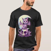 Pastel Goth Wiccan Cat Cute Creepy Witchy Cat and  Tシャツ (正面)