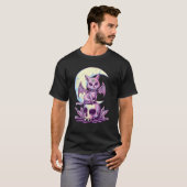Pastel Goth Wiccan Cat Cute Creepy Witchy Cat and  Tシャツ (正面フル)