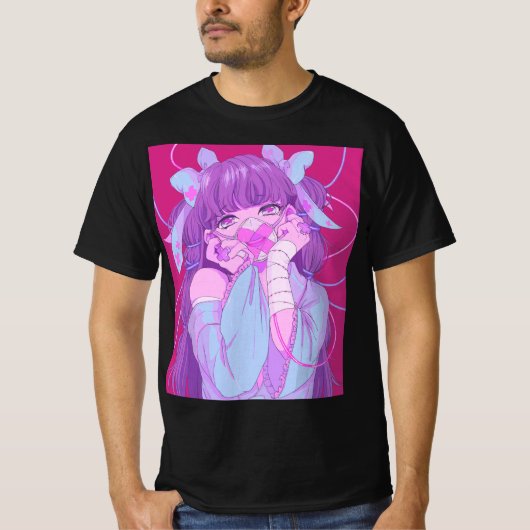 Pastel Goth Yami Kawaii Menhera Waifu Aesthetic An Tシャツ (正面)