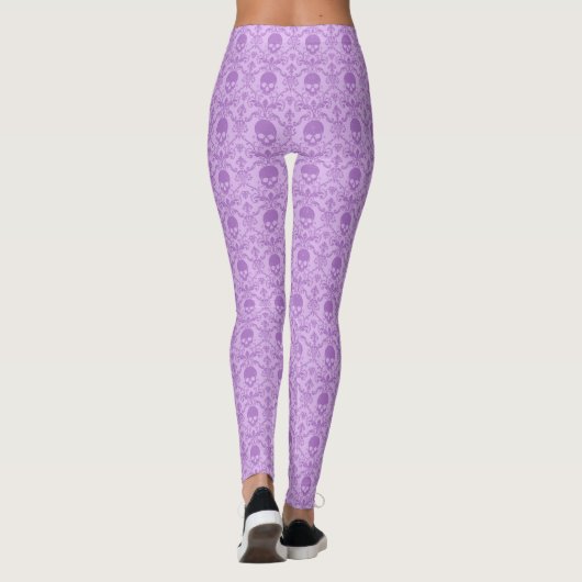 Pastel Gothic Baroque Skull Pattern Leggings レギンス (裏面)
