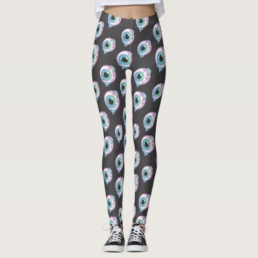 Pastel Gothic Candy Eyeball Pattern Leggings レギンス (正面)