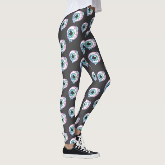 Pastel Gothic Candy Eyeball Pattern Leggings レギンス (右)