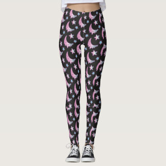 Pastel Gothic Dripping Moon and Stars Leggings レギンス