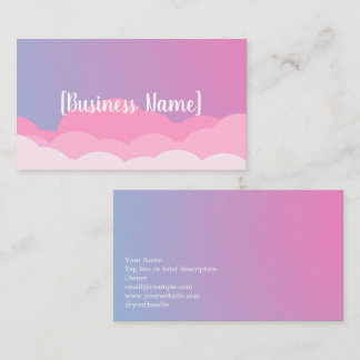 Pastel Gradient Business Card with Clouds | Custom 名刺