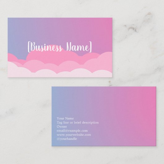 Pastel Gradient Business Card with Clouds | Custom 名刺 (正面/裏面)
