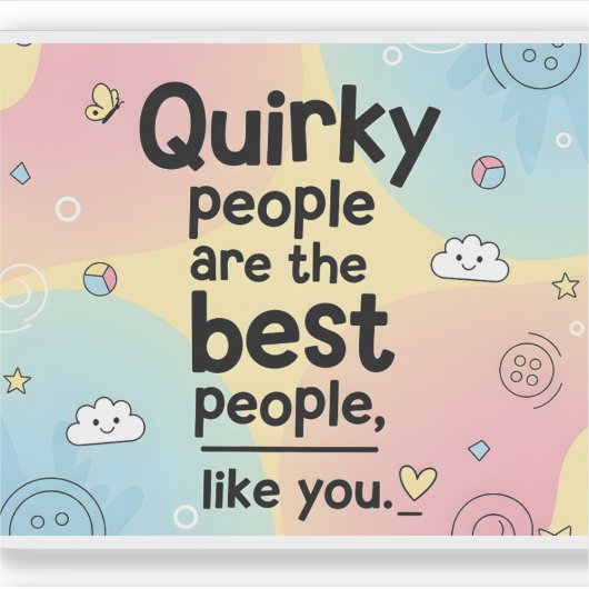 Pastel Gradient Cute Quote Design シール (正面)