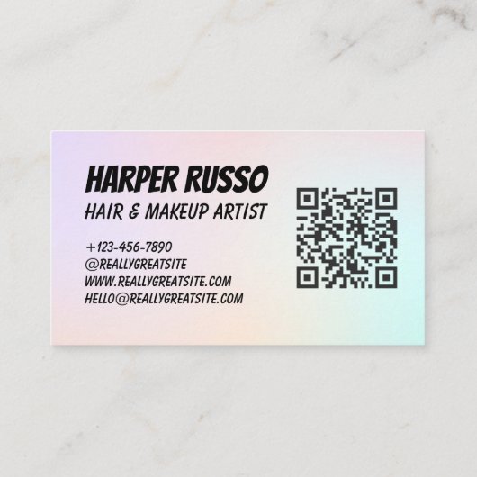 Pastel Gradient Dreamy Hair Makeup Artist 名刺 (裏面)