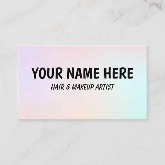 Pastel Gradient Dreamy Hair Makeup Business Card 名刺 (正面)
