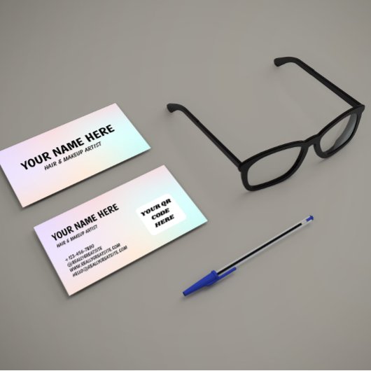 Pastel Gradient Dreamy Hair Makeup Business Card 名刺