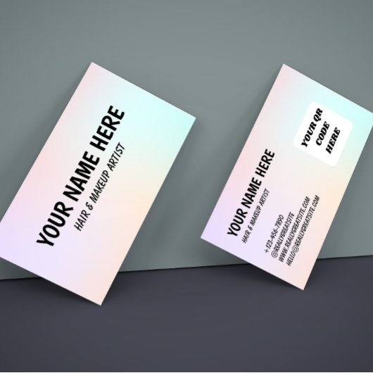 Pastel Gradient Dreamy Hair Makeup Business Card 名刺
