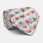 Pastel Gradient Floral Pattern ネクタイ (ロール)