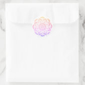 Pastel Gradient Flower Mandala Sticker ラウンドシール (バッグ)