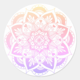 Pastel Gradient Flower Mandala Sticker ラウンドシール