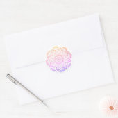 Pastel Gradient Flower Mandala Sticker ラウンドシール (封筒)