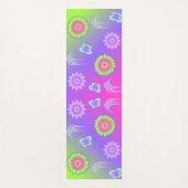 Pastel Gradient Flowers and Butterflies ヨガマット (正面)