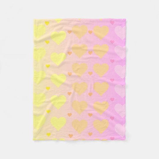 pastel gradient heart blanket フリースブランケット (正面)