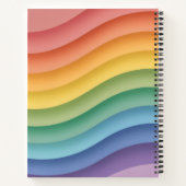 Pastel Gradient Wave Stripes Personalized Notebook ノートブック (裏面)