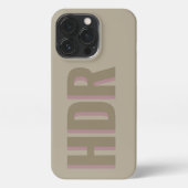 pastel Gray and pink Shadow Monogram with name iPhoneケース (裏面)