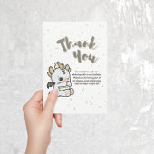 Pastel Gray Blue Cute Baby Dragon サンキューカード