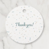 Pastel Gray Brown Cute Baby Dragon Thank you フェイバータグ (裏面)