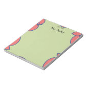Pastel Green and Red Apple Notepad ノートパッド (回転)